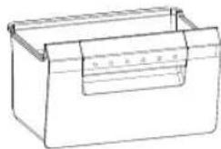 Line drawing of a rectangular box with a handle and internal compartments (no text or symbols)