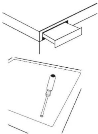 Technical line drawing showing a bracket and a mechanical component (no text or symbols)
