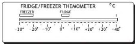 FRIDGE/FREEZER THERMOMETER °C FREEZER FRIDGE -30° -20° -10° 0° +10° +20° +30° +40°