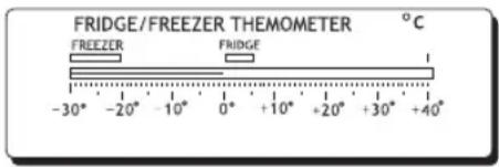 FRIDGE/FREEZER THEMOMETER °C FREEZER FRIDGE 1 -30° -20° -10° 0° +10° +20° +30° +40°