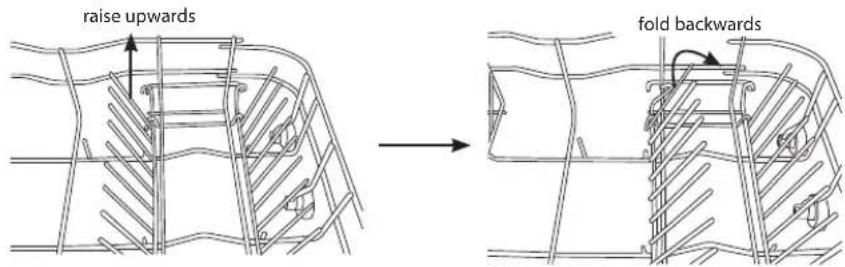 raise upwards fold backwards