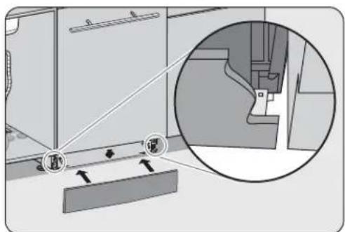 Diagram showing a mechanical assembly with labeled components and an inset close-up of a component detail