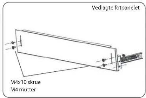 Vedlagte fotpanelet M4x10 skrue M4 mutter