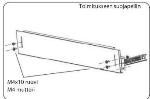 Toimitukseen suojapellin M4x10 ruuvi M4 mutteri