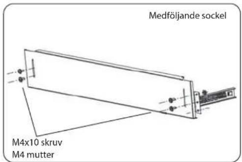 Medföljande sockel M4x10 skruv M4 mutter
