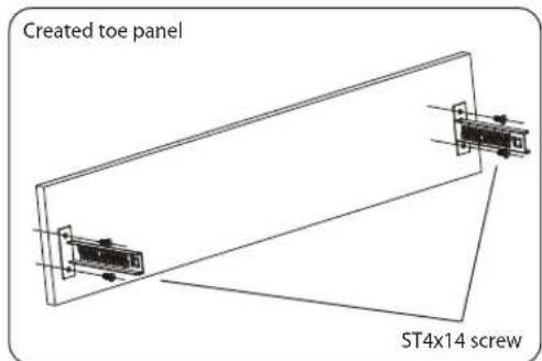 Created toe panel ST4x14 screw