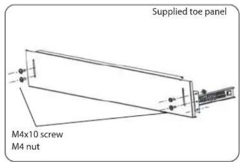 Supplied toe panel M4x10 screw M4 nut