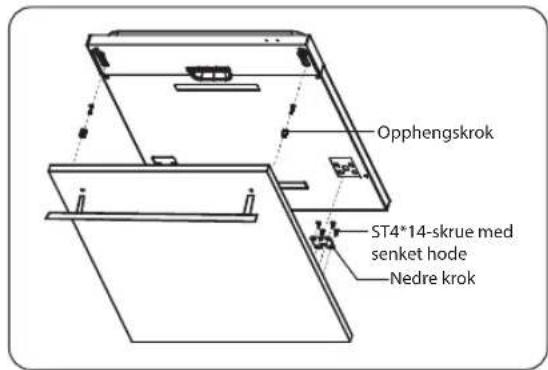 Opphengskrok ST4*14-skrue med senket hode Nedre krok