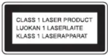CLASS 1 LASER PRODUCT LUOKAN 1 LASERLAITE KLASS 1 LASERAPPARAT