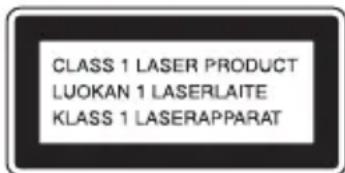 CLASS 1 LASER PRODUCT LUOKAN 1 LASERLAITE KLASS 1 LASERAPPARAT