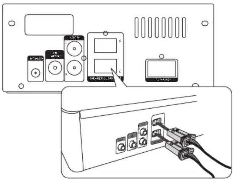 MP3-LINK FM AER/AL AUX IN R SPEAKER OUTPUT L AV MAINS