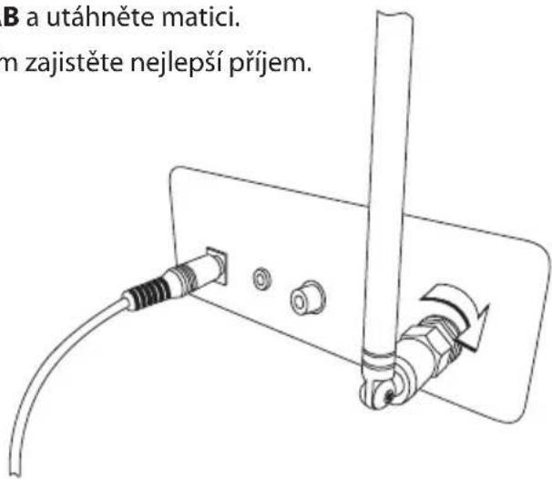 B a utáhněte matici. m zajistěte nejlepší příjem.