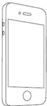 Line drawing of a smartphone with blank screen and buttons (no text or symbols)