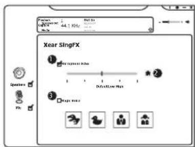 Xear SingFX 1 2 3 speakers PK: Audio mode