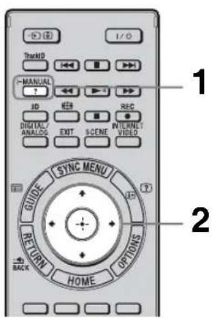 TrackID ~MANUAL ? 3D DIGITAL/ANALOGS EXIT SYNC MENU RETURN HOME OPTIONS 1 REC INTERNET/VIBED 2