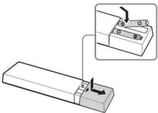 SONY Bravia KDL-46HX853 - Sådan sættes batterier i fjernbetjeningen - 1