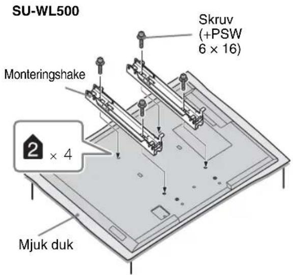 SU-WL500 Monteringsshake Skruv (+PSW 6 × 16) 2 × 4 Mjuk duk