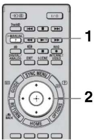TrackID ~MANUAL ? JD DIGITAL/ANALOS SYNC MENU RETURN BACK HOME OPTIONS INTERNET/VIBED 1 2