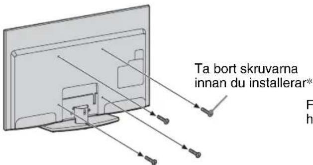 Ta bort skruvarna innan du installerar* F h