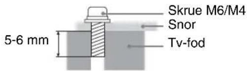5-6 mm Skrue M6/M4 Snor Tv-fod