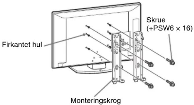 Firkantet hul Monteringskrog Skrue (+PSW6 × 16)
