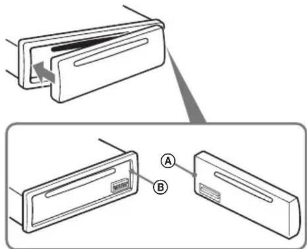 SONY CDX-S22S - Etupaneelin kiinnittäminen - 1