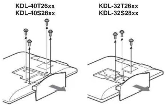SONY Bravia KDL-40S2820 - Afmontering af bordstanderen på TV- apparatet - 1
