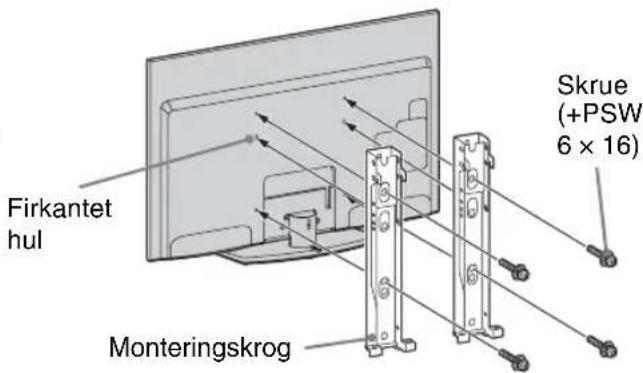Firkantet hul Monteringskrog Skrue (+PSW 6 x 16)