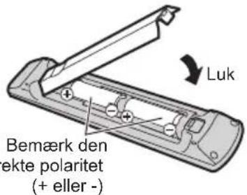 Luk Bemærk den ekte polaritet (+ eller -)