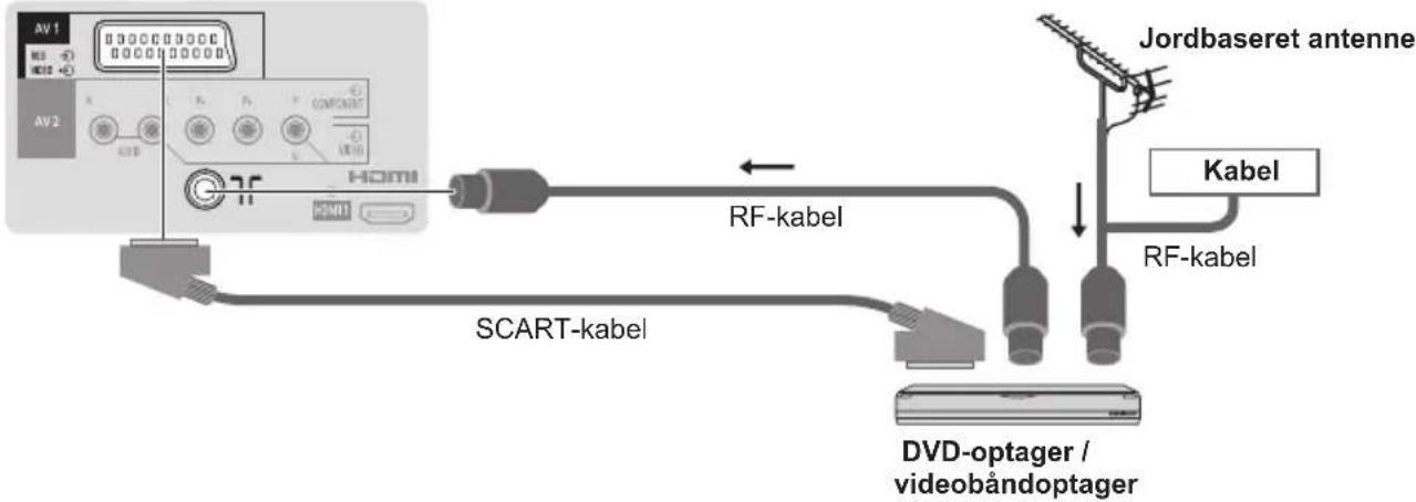 Jordbaseret antenne Kabel RF-kabel RF-kabel SCART-kabel DVD-optager / videobåndoptager
