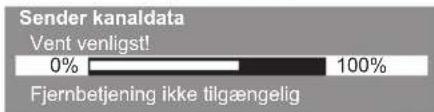 Sender kanaldata Vent venligst! 0% 100% Fjernbetjening ikke tilgængelig