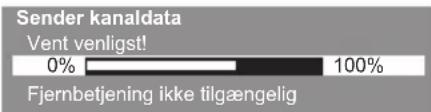 Sender kanaldata Vent venligst! 0% 100% Fjernbetjening ikke tilgængelig