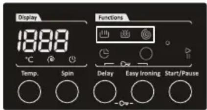 Display 1888 °C Temp. Spin Functions Delay Easy Ironing Start/Pause