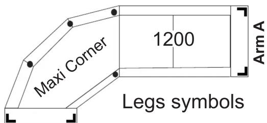 Maxi Corner 1200 Arm A Legs symbols