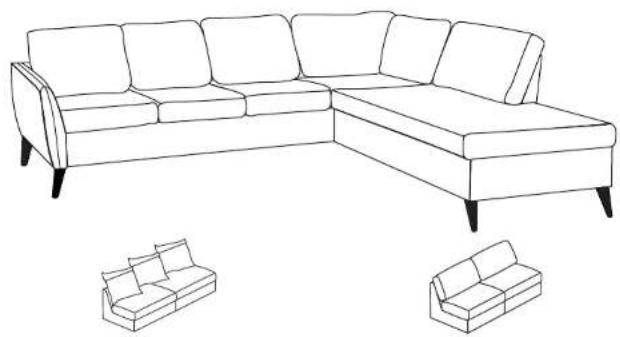 MIO County - 3-seater+divan assembly - 1