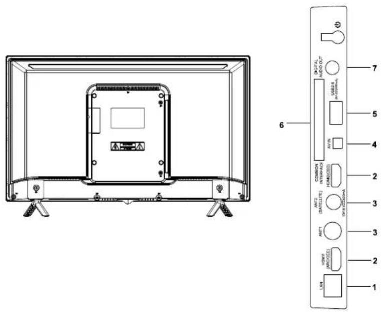 6 7 DIGITAL AUDIO OUT HUBBL R2/2023/2024 5 AV IN 4 COMMON INTERFACE HOME(S) 2 INT2 (BEETLITE) 3 INT1 (NOCES) 3 INT1 (NOCES) 2 LAN 1