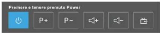 Premere e tenere premuto Power P+ P- + -