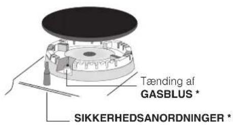 Tænding af GASBLUS * SIKKERHEDSANORDNINGER *