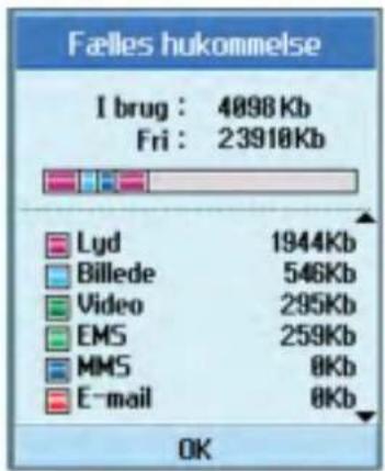 LG U8180 - Hukommelsesstatus - 1