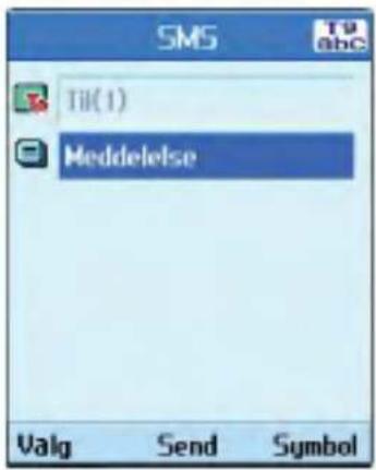 SMS Til(1) Meddelelse Valg Send Symbol