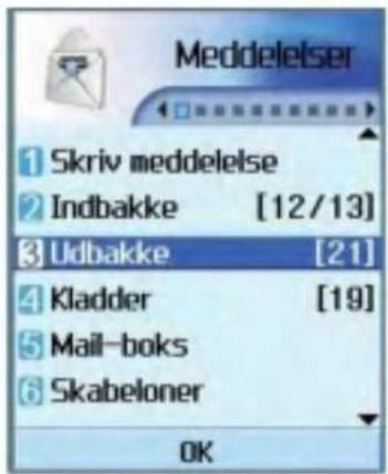 Meddelelser 1 Skriv meddelelse 2 Indbakke [12/13] 3 Udbakke [21] 4 Kladder [19] 5 Mail-boks 6 Skabeloner OK