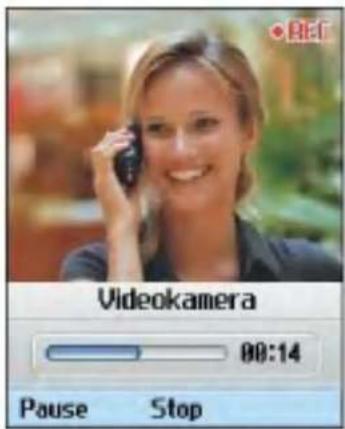 Videokamera 00:14 Pause Stop