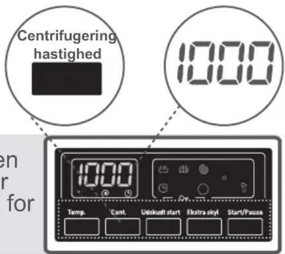 GRAM WDE 51814-90 - 2- Valg af centrifugeringshastighed - 1