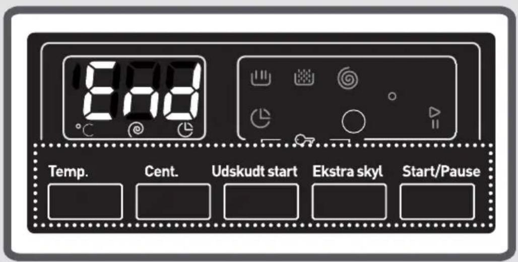 8.8.8 Temp. Cent. Udskudt start Ekstra skyl Start/Pause