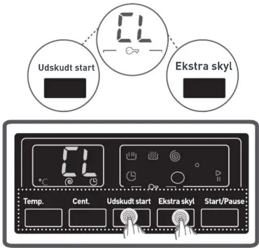 Udskudt start Ekstra skyl Temp. Cent. Udskudt start Ekstra skyl Start/Pause