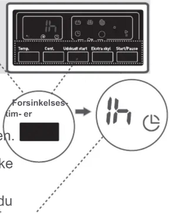 Temp. Cent. Udskudt start Ekstra skyl Start/Pause Forsinkelses- tim- er en. 17 ke du