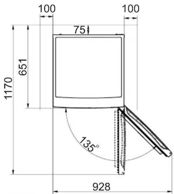 100 75 100 651 1170 135° 928