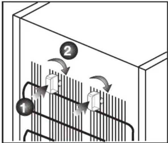 Diagram illustrating fluid flow through a container with labeled components and directional arrows