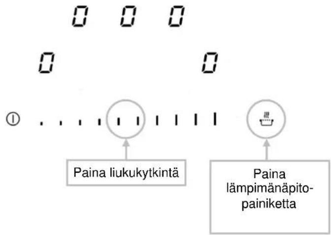 Paina liukukytkintä Paina lämpimänäpito-painiketta