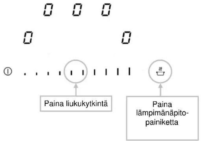 Paina liukukytkintä Paina lämpimänäpitopainiketta